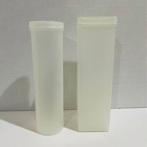 Cracker Snack Tupperware Holder 2 Sleeves Circle and Square